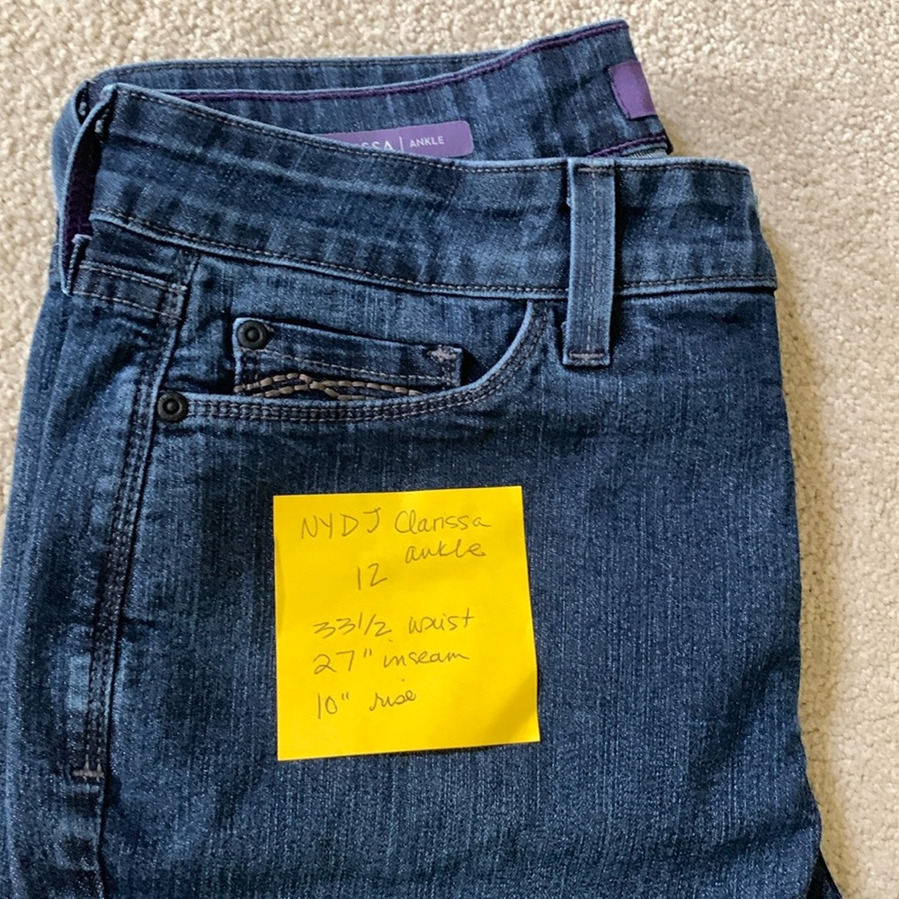 NYDJ Clarissa jeans SIZE 12 Ankle length- EUC!